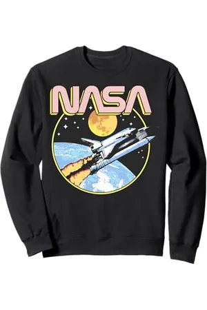 Nasa Poster Retro Shuttle Over The Earth Felpa