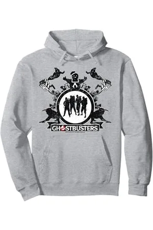 Ghostbusters Poster Group Shot Silhouette Distressed Felpa con Cappuccio