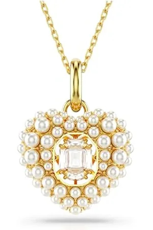Swarovski Pendente Hyperbola, Cuore, Bianco, Placcato color oro
