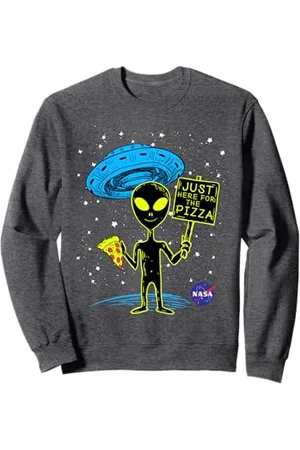 Nasa Poster Alien Here For The Pizza Felpa