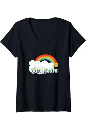 Care Bears Donna Logo orizzontale della nuvola degli orsetti della cura Maglietta con Collo a V