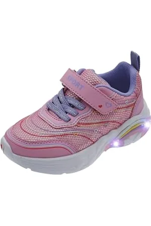 chicco Scarpe con Luci Bambino e Bambina, Sneaker con Luci Colorate nella Suola, con Stringhe Elasticizzate e Chiusura a Strappo, Scarpe Bambine e Ragazze/Scarpe Bambini e Ragazzi, Designed in Italy