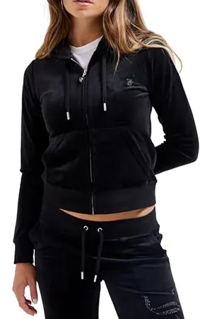 Juicy Couture Jewelled Juicy Velour Hoodie Felpa con Cappuccio, , S (Pacco da 10) Donna