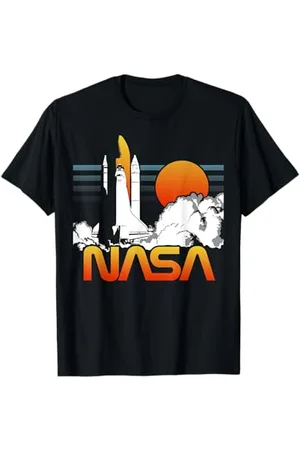 Nasa Logo Dark Rocket Launch Maglietta
