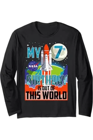 Nasa Poster My 7th Birthday Is Out Of The World Maglia a Manica