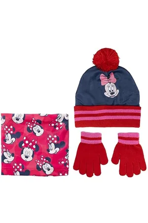 Disney Set con Cappellino Invernale, Guanti e Scaldacollo di Minnie Berretto, , Estándar Unisex Kids