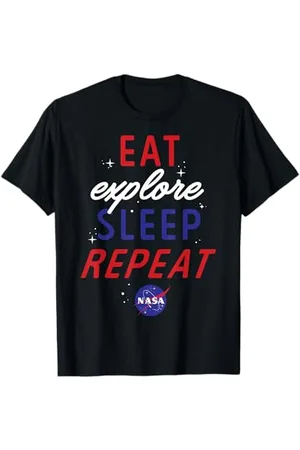 Nasa T-shirt con logo Eat Explore Sleep Repeat Maglietta