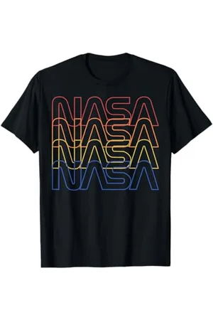Nasa Testo colorato con logo neon della Maglietta