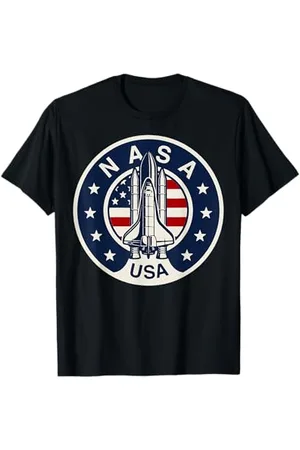Nasa Logo della bandiera americana del razzo navetta della USA Maglietta