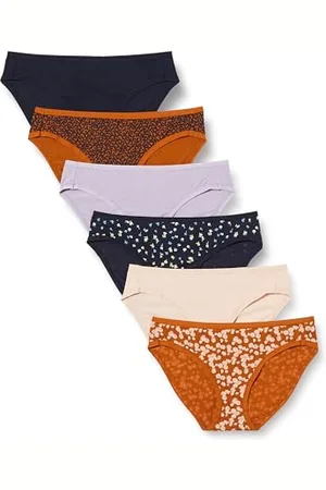 Amazon Slip Bikini in Cotone (Disponibile in Taglie Forti) Donna, Pacco da 6, , 52
