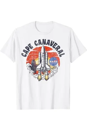 Nasa Poster Cape Canaveral Shuttle Lift Off Sunset Maglietta