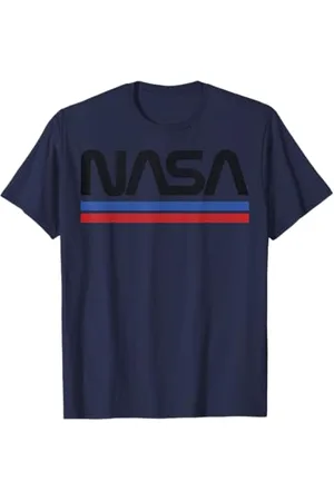 Nasa Logo minimale a strisce rosse blu della Vintage Maglietta