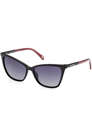 Skechers SE6170 Occhiali da Sole Donna, Occhiali da Sole Casual Leggeri, Forma Lente Farfalla, Lenti Polarizzate Fumo