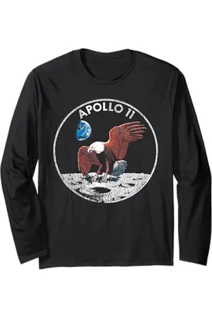 Nasa Apollo 11 Vintage Eagle Emblema Maglia a Manica