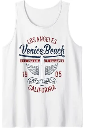 Awesome Venice Beach CA Souvenirs and Designs Venice Beach, California, design retrò vintage da surf invecchiato Canotta