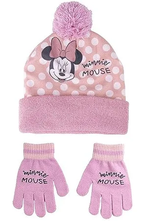 Disney Set con Cappellino Invernale e Guanti di Minnie Berretto, , Estándar Unisex Kids