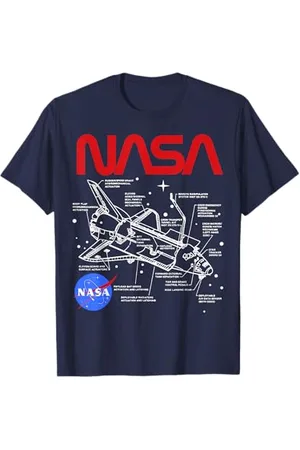 Nasa T-shirt grafica in stile poster della Shuttle Schematics Maglietta