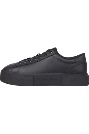 Tommy Hilfiger Donna Sneakers con Suola Alta Profilo Basso, (Black), 38