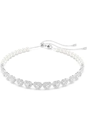 Swarovski Girocollo Tennis Ariana Grande x, Taglio misto, Cuore, , Placcato rodio, Taglia unica