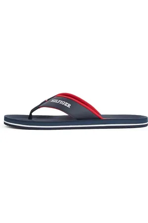 Tommy Hilfiger Uomo Infradito Padded Comfort Sandal con Logo, Blu (Desert Sky), 41