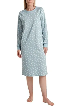 Calida Midnight Love Maglia Lunga da Notte, Blu Sterling, 40-42 Donna