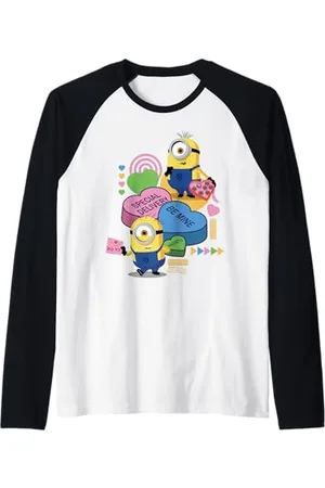 Minions Valentine Candy Special Delivery Carl & Kevin Maglia con Maniche Raglan