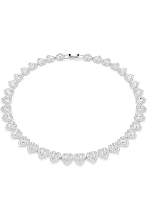 Swarovski Collana Tennis Ariana Grande x, Taglio misto, Cuore, Bianca, Placcato rodio, Taglia unica