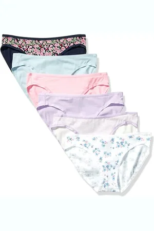 Amazon Slip Bikini in Cotone (Disponibile in Taglie Forti) Donna, Pacco da 6, , 48