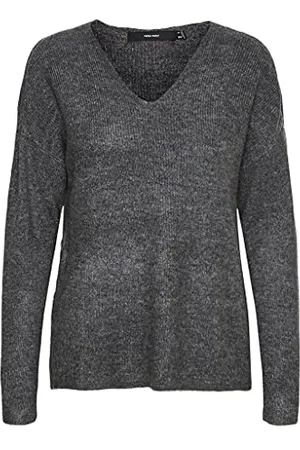 VERO MODA Vmcrewlefile LS V-Neck Blouse Noos Maglione, , L Donna