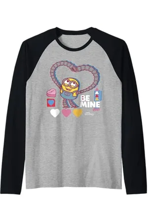 Minions Bob Be Mine Valentine Maglia con Maniche Raglan