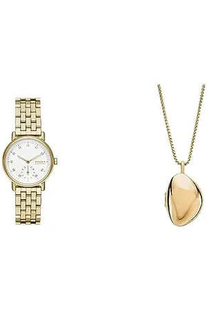 Skagen Orologio da donna Kuppel e collana a catena Kariana, movimento a due lancette, catena in acciaio inossidabile color oro