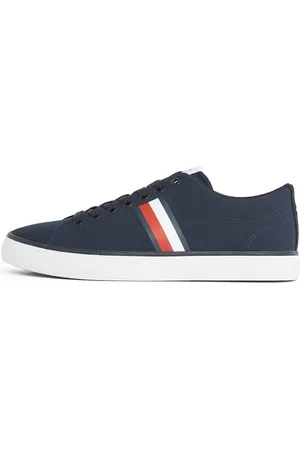 Tommy Hilfiger Uomo Sneakers Vulcanizzate Core Stripes Mesh Profilo Basso, Blu (Desert Sky), 44 EU