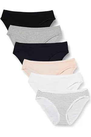 Amazon Slip Bikini in Cotone (Disponibile in Taglie Forti) Donna, Pacco da 6, , 48