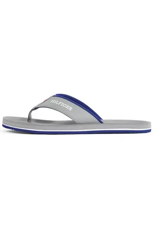 Tommy Hilfiger Uomo Infradito Padded Comfort Sandal con Logo, Grigio (Universal Grey), 44