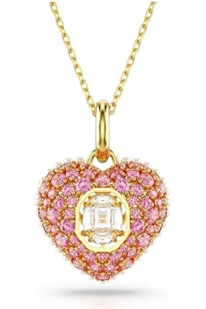 Swarovski Pendente Hyperbola, Taglio Octagon, Crystal Pearl, Cuore, Rosa, Placcato color oro