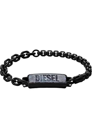 Diesel Bracciale Da Uomo In Acciaio, L 185 mm X L 11,3 mm X H 7,3 mm Bracciale In Acciaio Inossidabile Nero, DX1326001