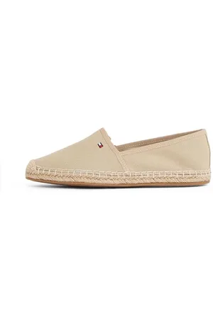 Tommy Hilfiger Donna Espadrillas Flag Canvas con Logo, Beige (Horseradish), 37 EU
