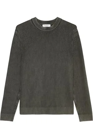 Marc O’ Polo Marc OߴPolo Denim Uomo Pullover in Maglia in Cotone bio con Scollo Rotondo, Grigio (Tornado Grey), M