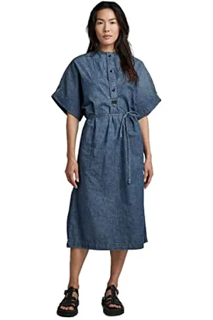 G-Star Donna Adjustable Waist Dress, (faded cricket blue D22864-D311-D891), M