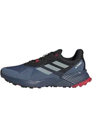 adidas Terrex Soulstride Rain.RDY Trail Running Shoes, Scarpe Uomo, Wonder Steel/Magic Grey/Pure Ruby, 43 1/3 EU