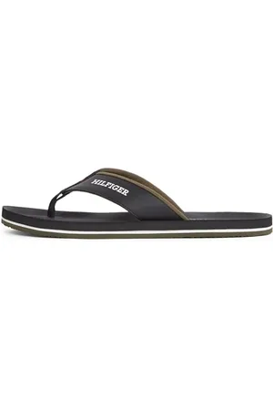Tommy Hilfiger Uomo Infradito Padded Comfort Sandal con Logo, (Black), 45