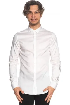 Armani Exchange Long Sleeve Ultra Stretch Lyocell Button Down Shirt. Slim Fit. Camicia, , XS Uomo