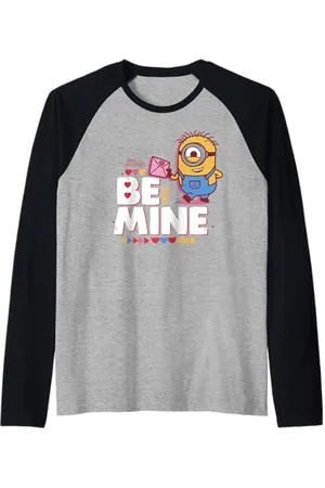 Minions Be Mine Valentine Carl Maglia con Maniche Raglan