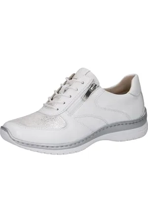 Caprice Damen 9-23718-44, Scarpe da Ginnastica Donna, White/Silver, 40 EU Larga