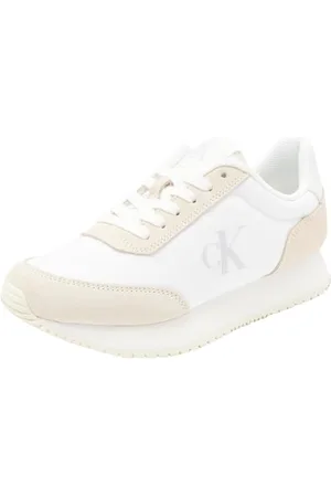 Calvin Klein Donna Sneakers da Runner Laceup Low con Logo, Bianco (Bright White/Creamy White), 40