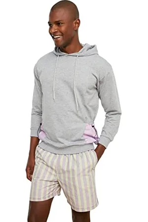 Trendyol Felpa con Cappuccio Plain Regular Maglia di Tuta, , L Uomo