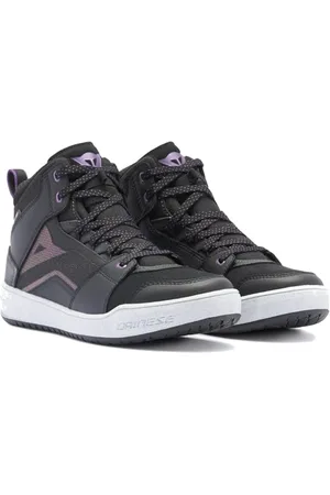 Dainese Suburb D-WP Shoes Wmn, Scarpe Moto Impermeabili Donna, Nero/Bianco/Viola Metallizzato, 38 EU