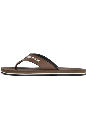 Tommy Hilfiger Uomo Infradito Padded Comfort Sandal con Logo, Marrone (Legacy Brown), 43