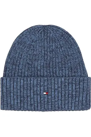 Tommy Hilfiger Uomo Berretto in Maglia Flag Twisted Yarn con Risvolto, Blu (Military Denim), Taglia Unica
