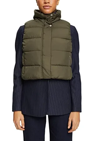 ESPRIT 013ee1h303 Gilet, 350/kaki Verde, L Donna